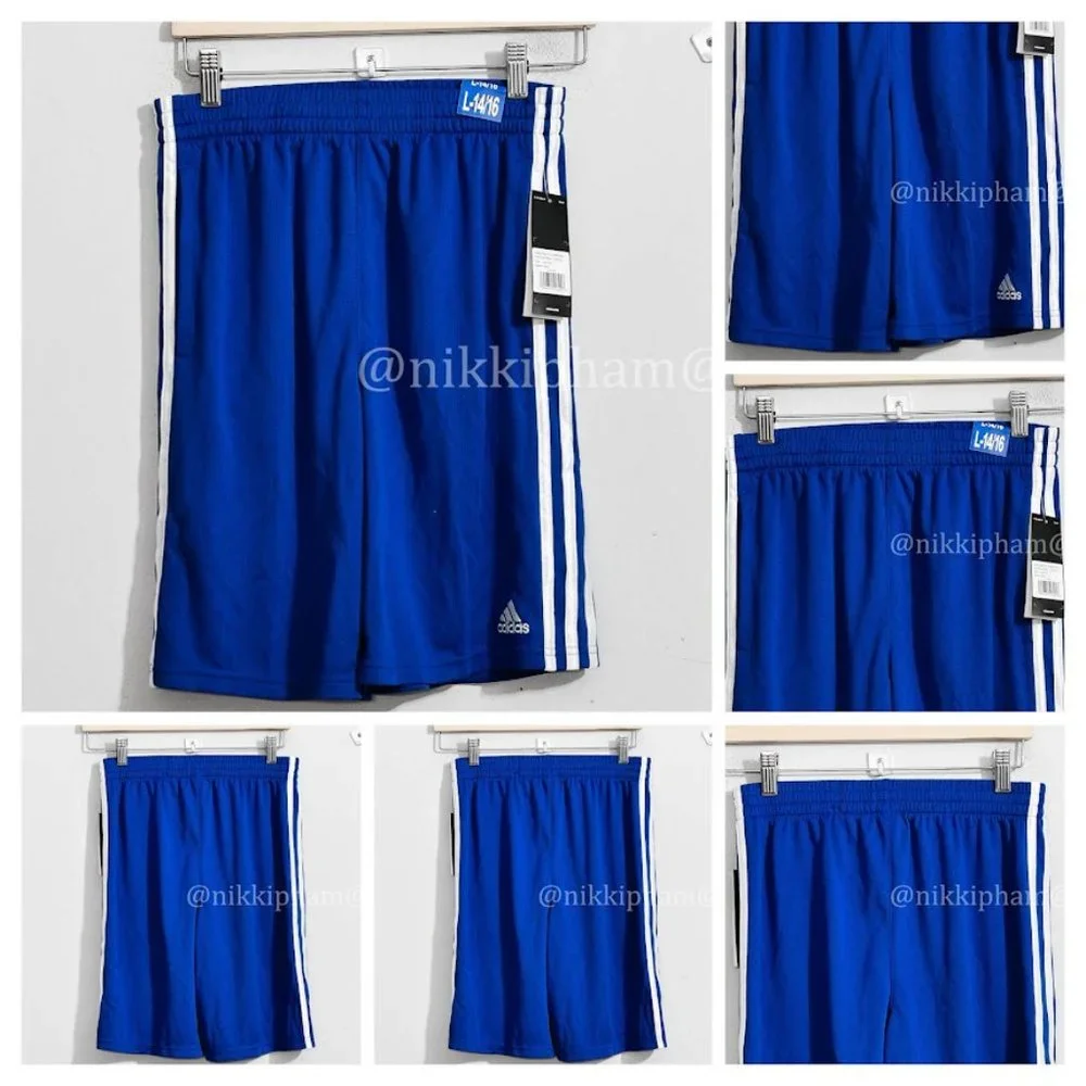 Brand new adidas Youth active shorts in  blue/white